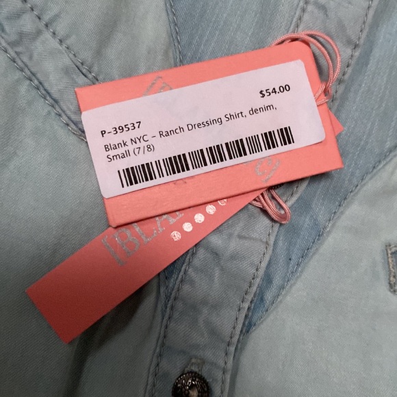 Blank NYC girls sleeves soft tencel denim button Ranch dressing down shirt - Picture 4 of 9